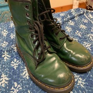 Dr Martens Green Laceup Boots